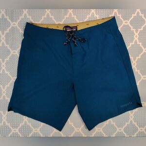 Patagonia Planing Board Shorts Men’s 32 Teal Blue Surf Swim